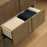 Potomac Push to Open Wooden 6 Drawer Dresser with Recessed Channel Accent Storage