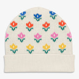 Kids knit beanie in fall florals