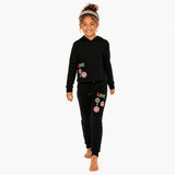 Girl's (8-14) Butter Fleece Sweatpants with Assorted Patches