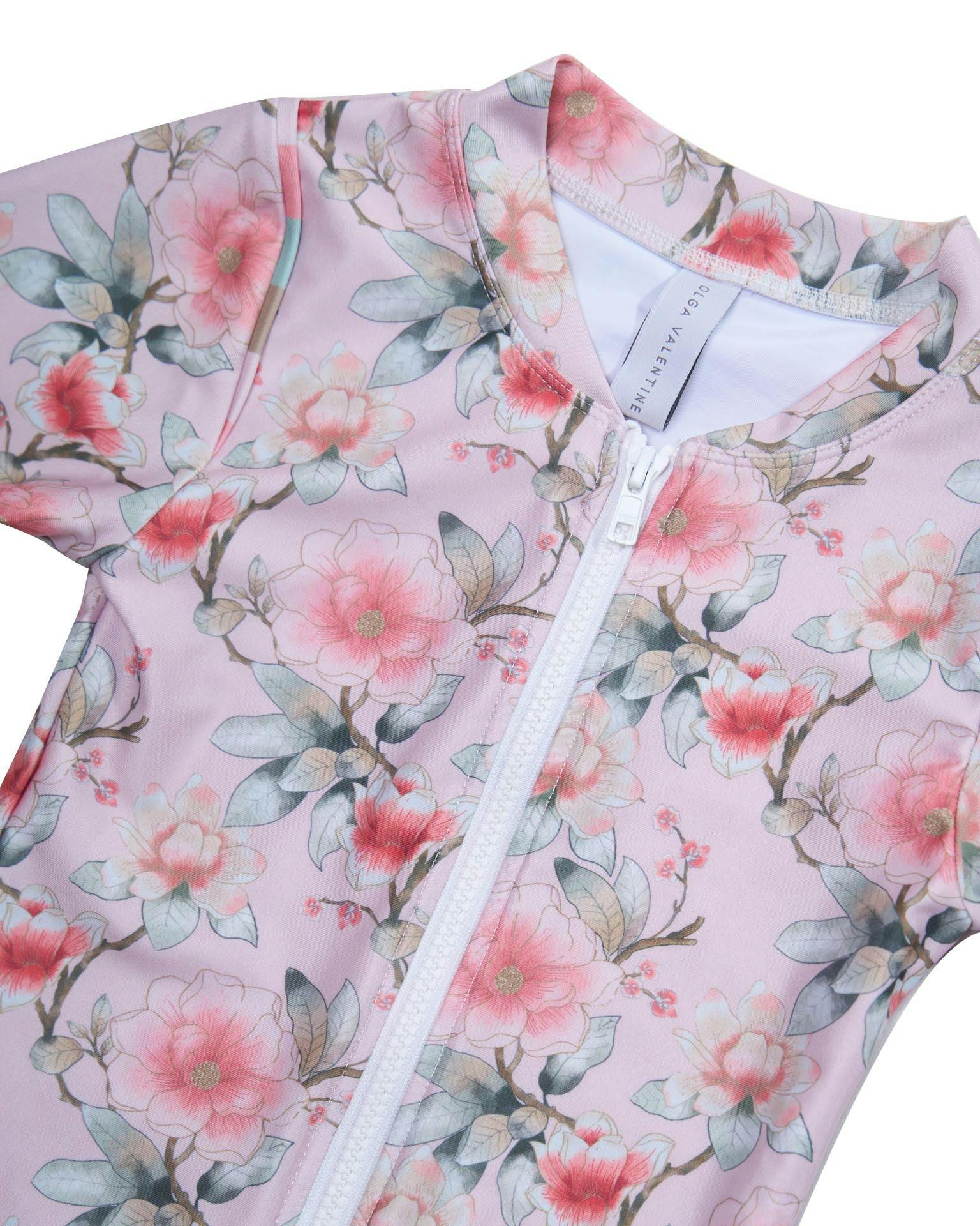 Long Sleeve Zip One Piece Swimsuit – Petal
