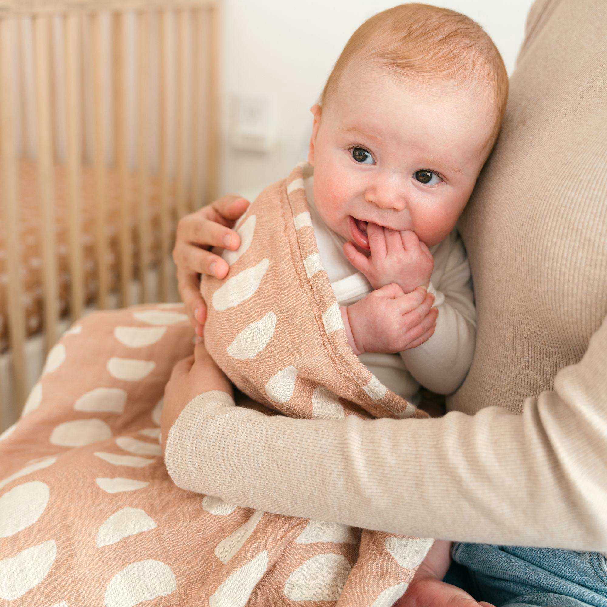 Cotton Jacquard Baby Blanket (Copper Moon Phase)