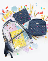 Denim and Gems Clear Backpack by Packed Party | 17" Cute Backpack for Girls