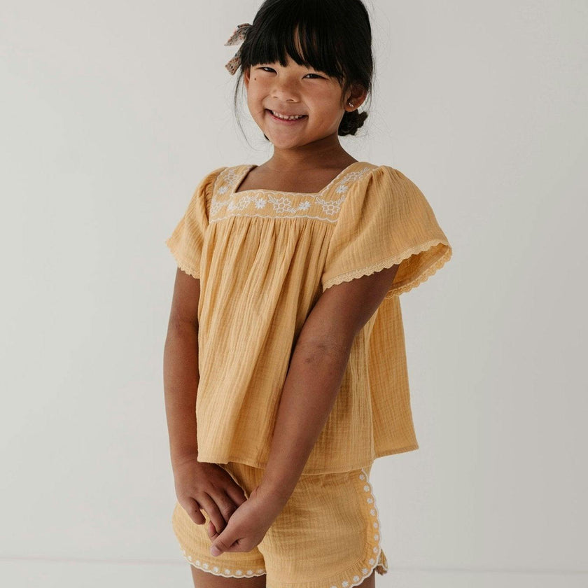 Square Neck Peasant Top
