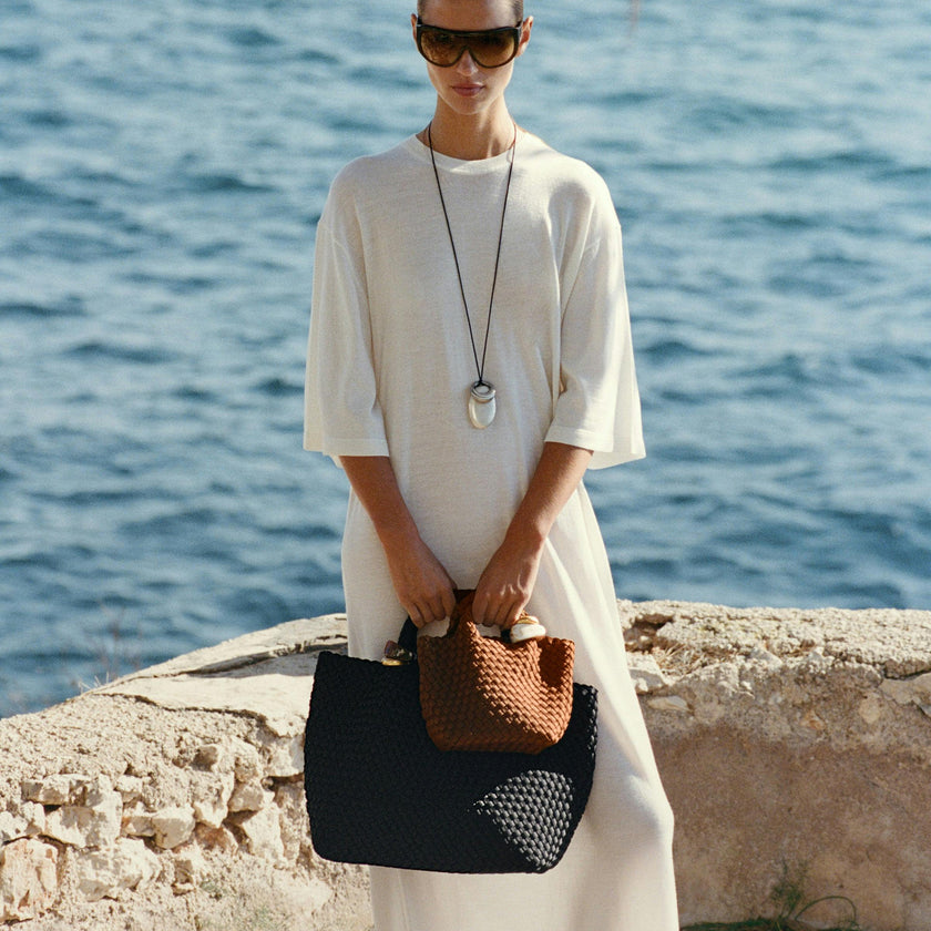 St. Barths Medium Tote Beads | Onyx