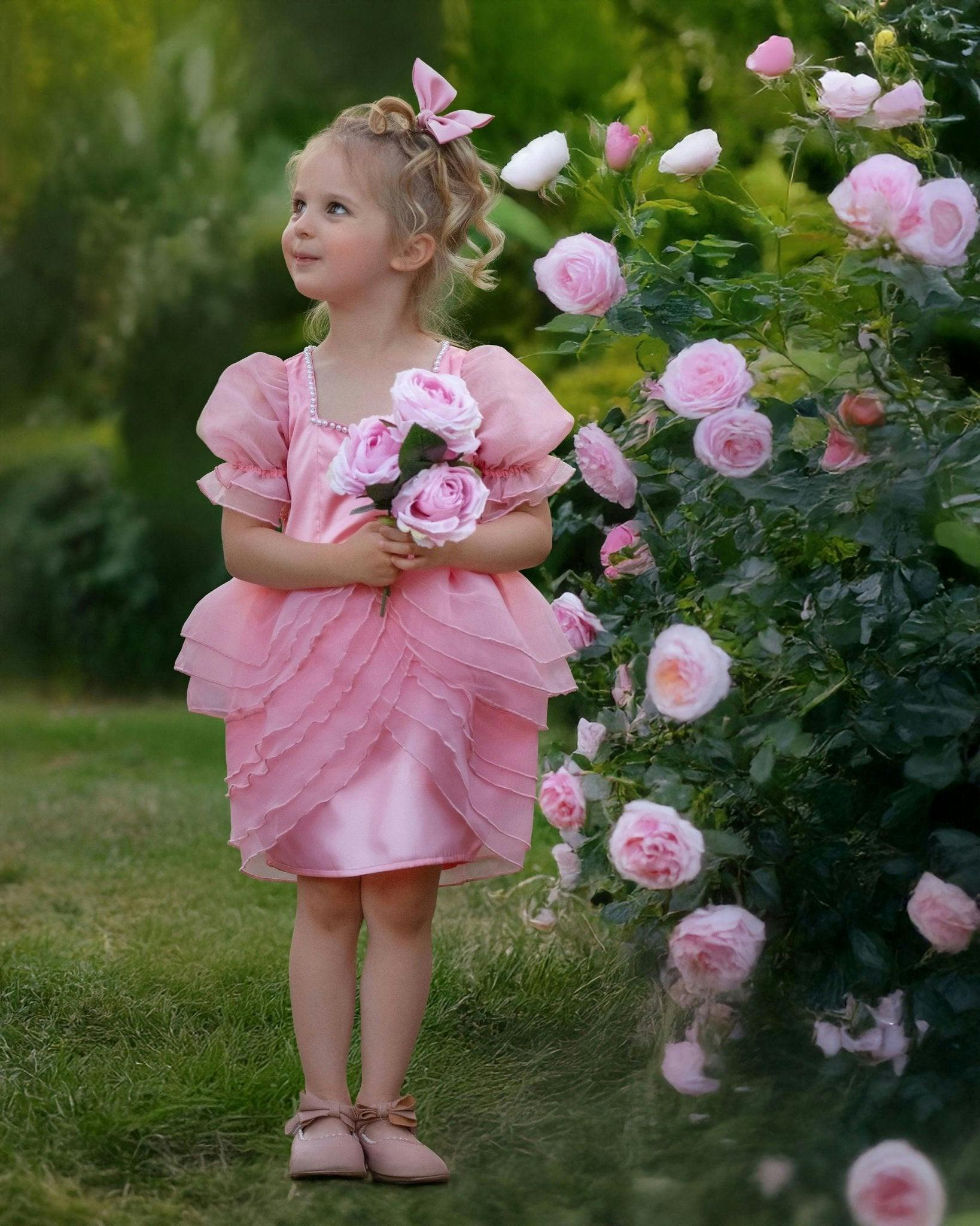 Blush Petal Princess Ruffle Dress