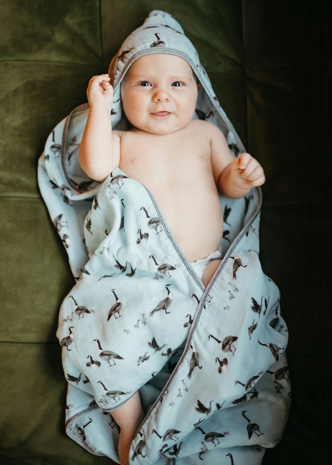 Island Leaf Organic Hooded Swaddle Blanket