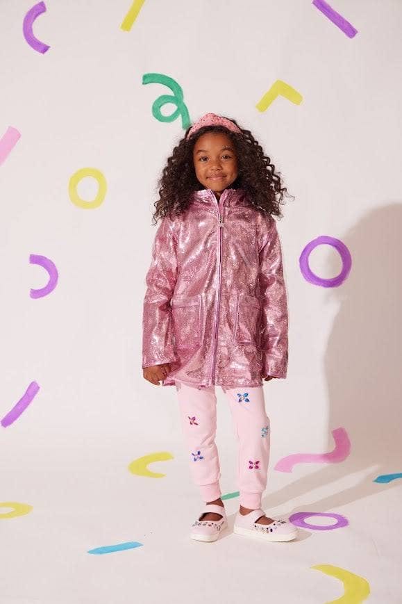 Rose Sequin Rain Jacket