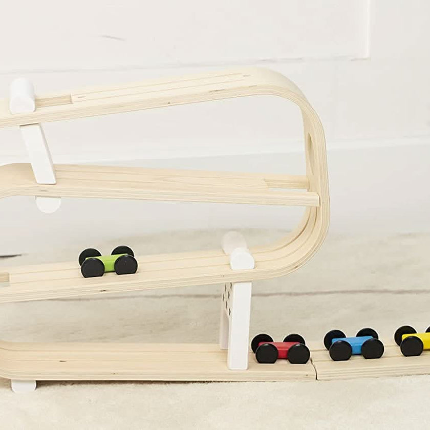 Avenlur Wooden Car Ramp Racer | Montessori Rolling Track Toy for Toddlers