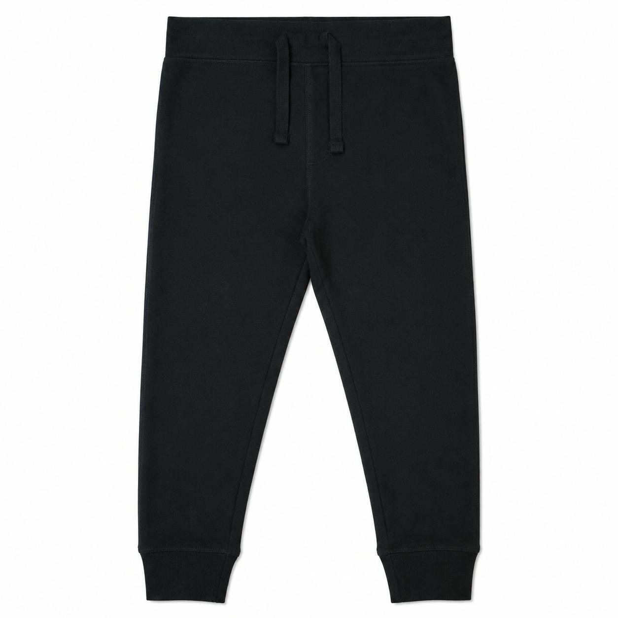 Kids Solid Jogger Pants - Black