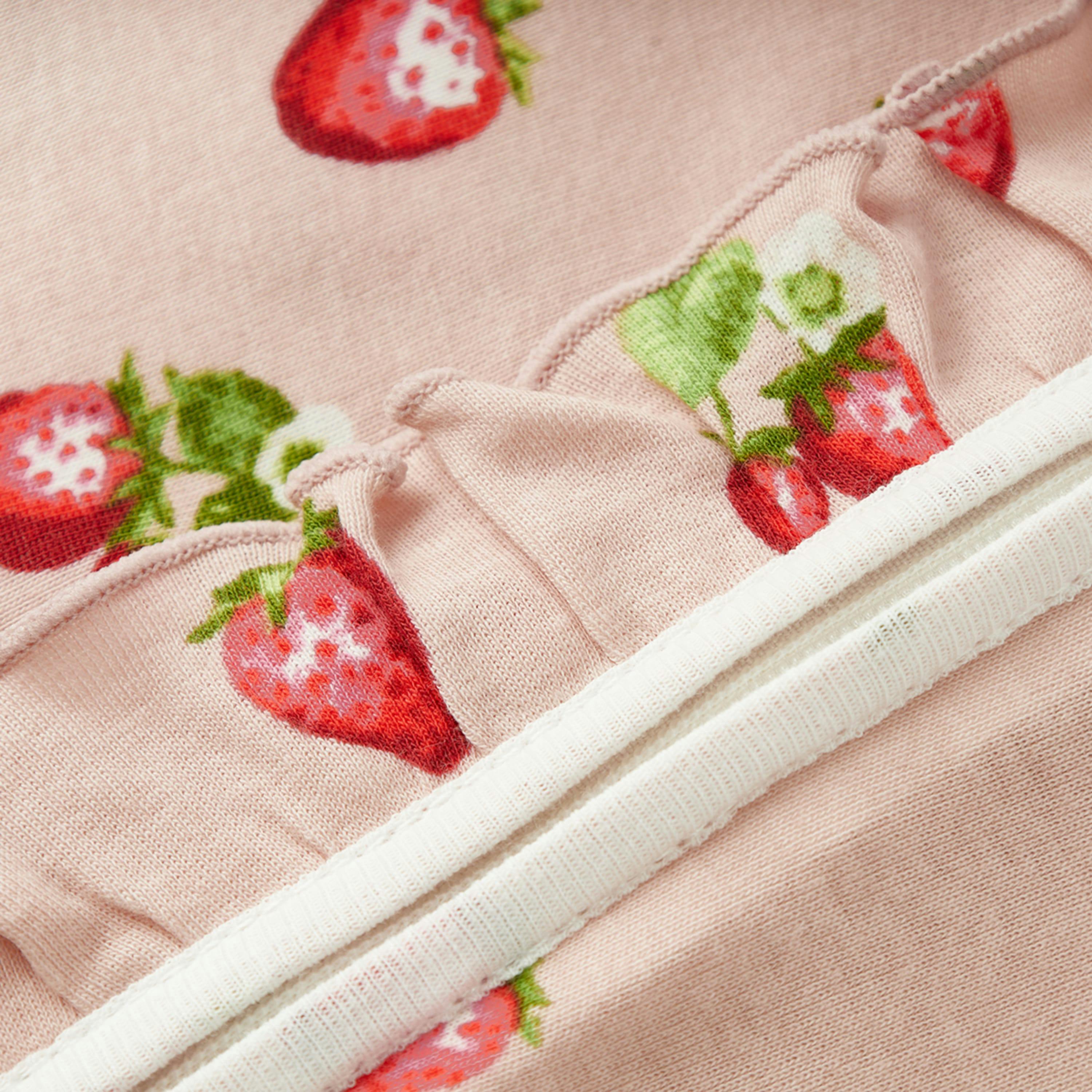 Strawberry Organic Cotton Ruffle Footed Romper