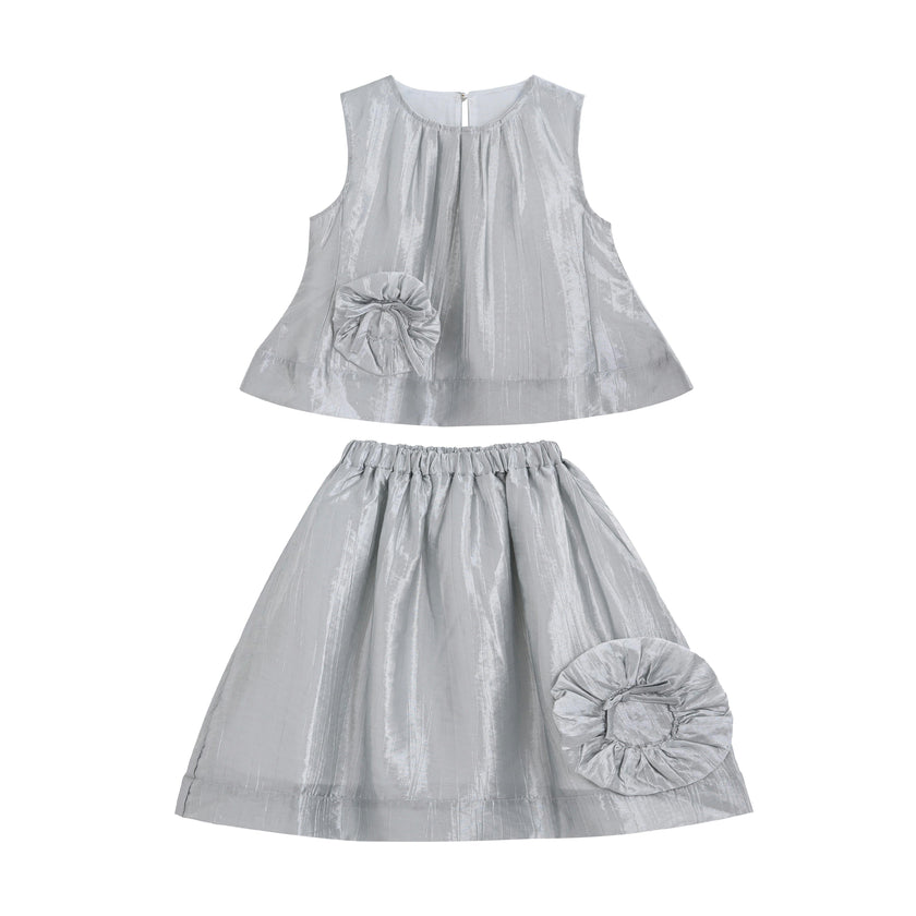 Silver Nerissa Bloom Skirt Set