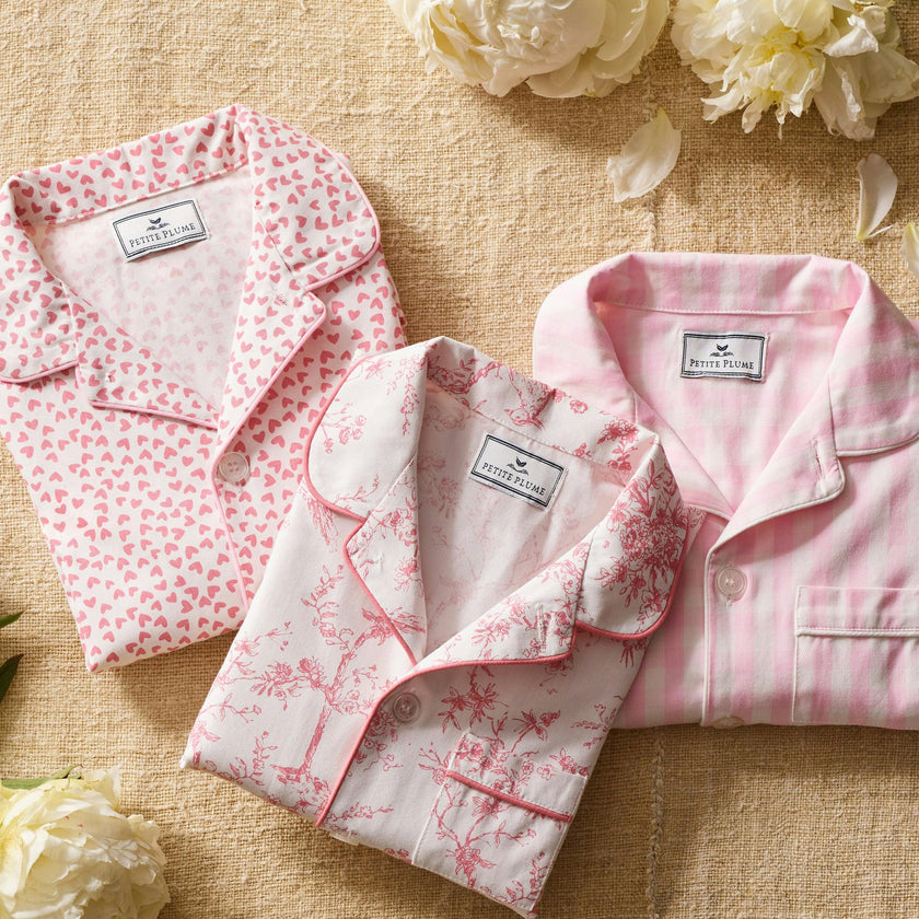 Kid's Twill Pajama Set in Sweethearts