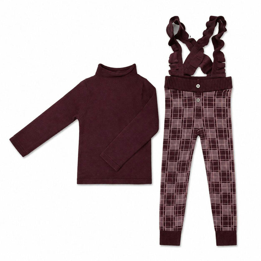 Ruffle Plaid Overalls