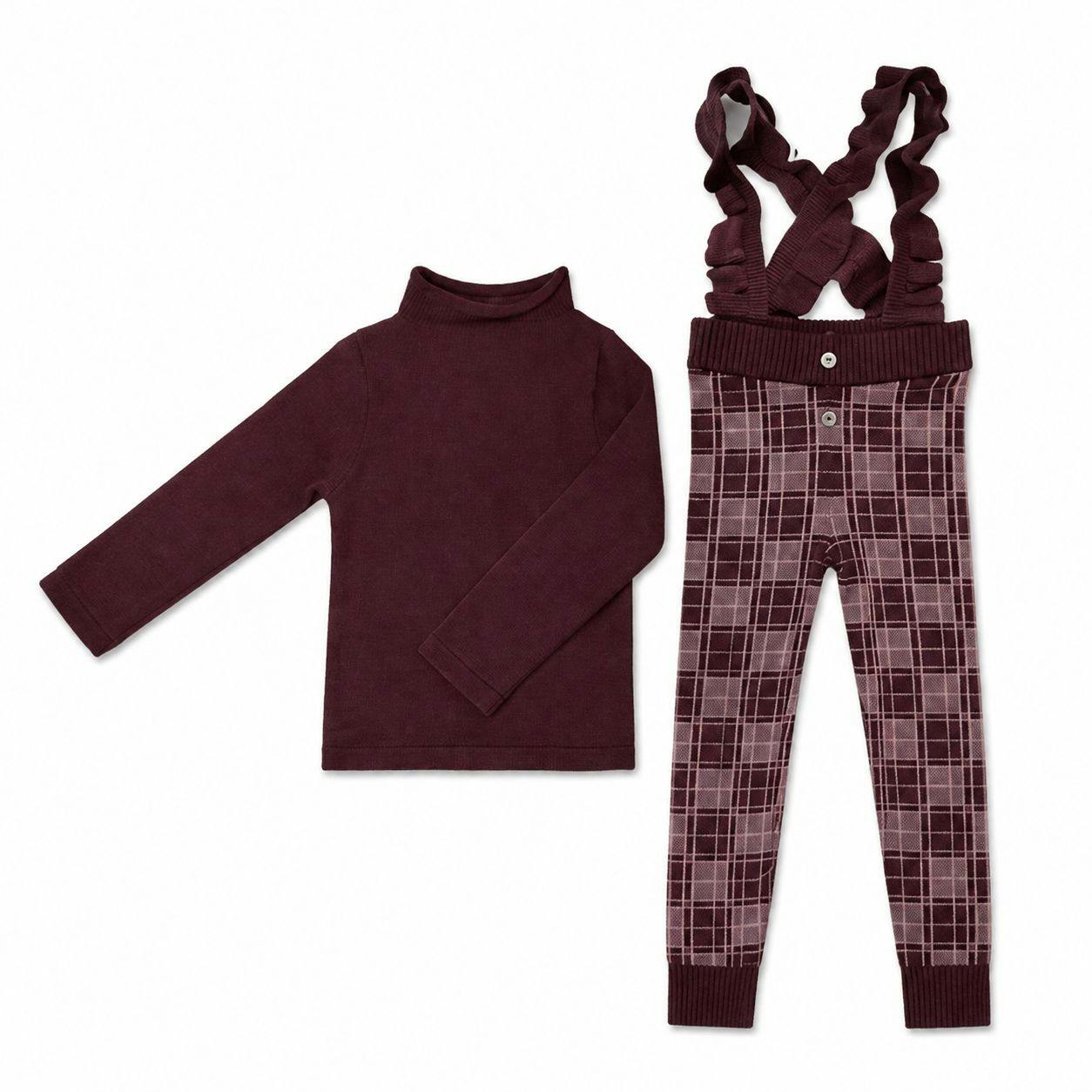 Ruffle Plaid Overalls