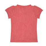 girls sailor red puff sleeve pointelle shirt