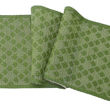 Artisan Hand Loomed Cotton Table Runner - Green Ginkgo - 18"x96" Arcadia Home