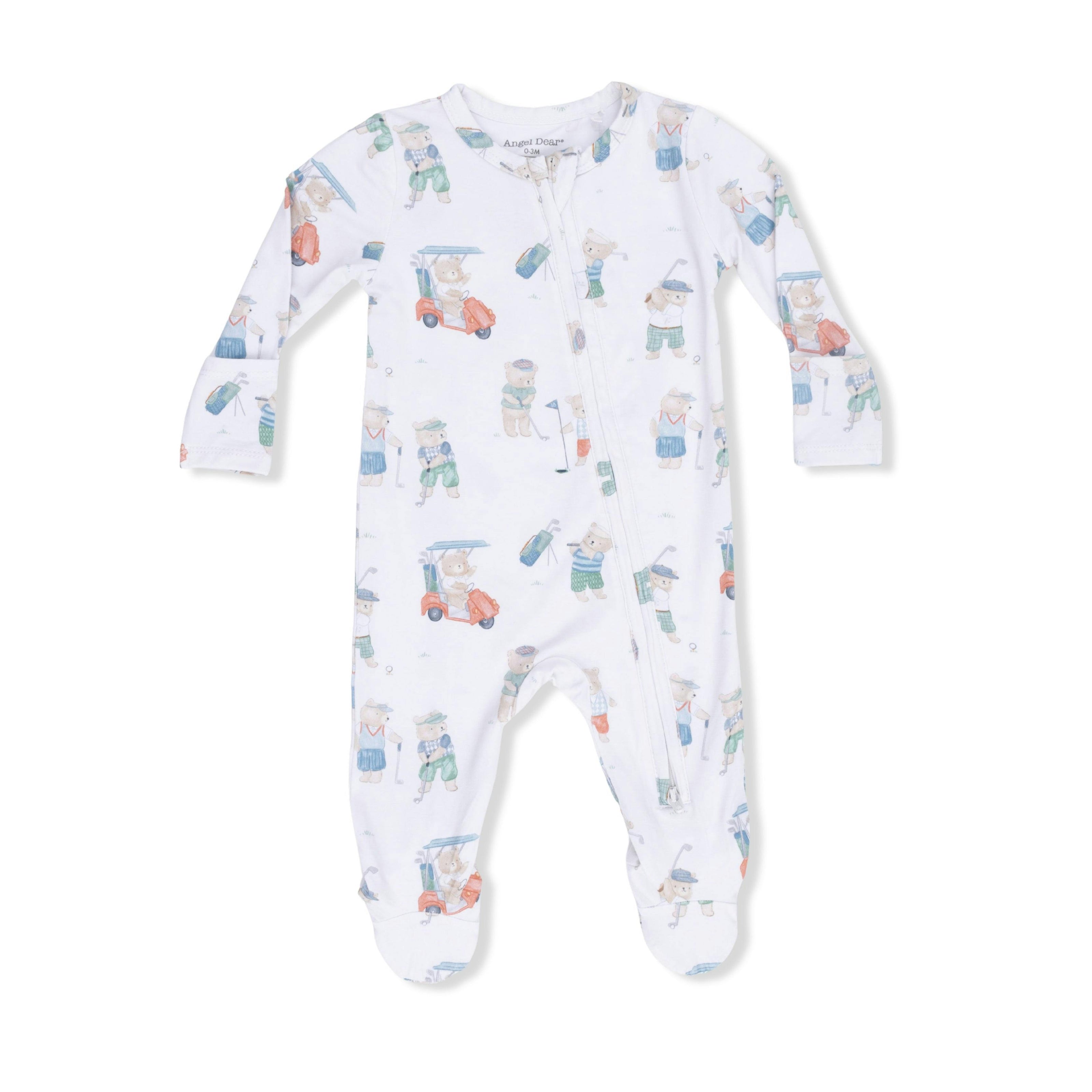 Golfing Teddy Bears - 2 Way Zipper Footie