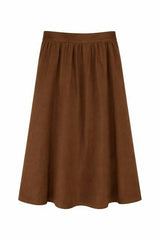 Waisted Taffeta Midi Skirt