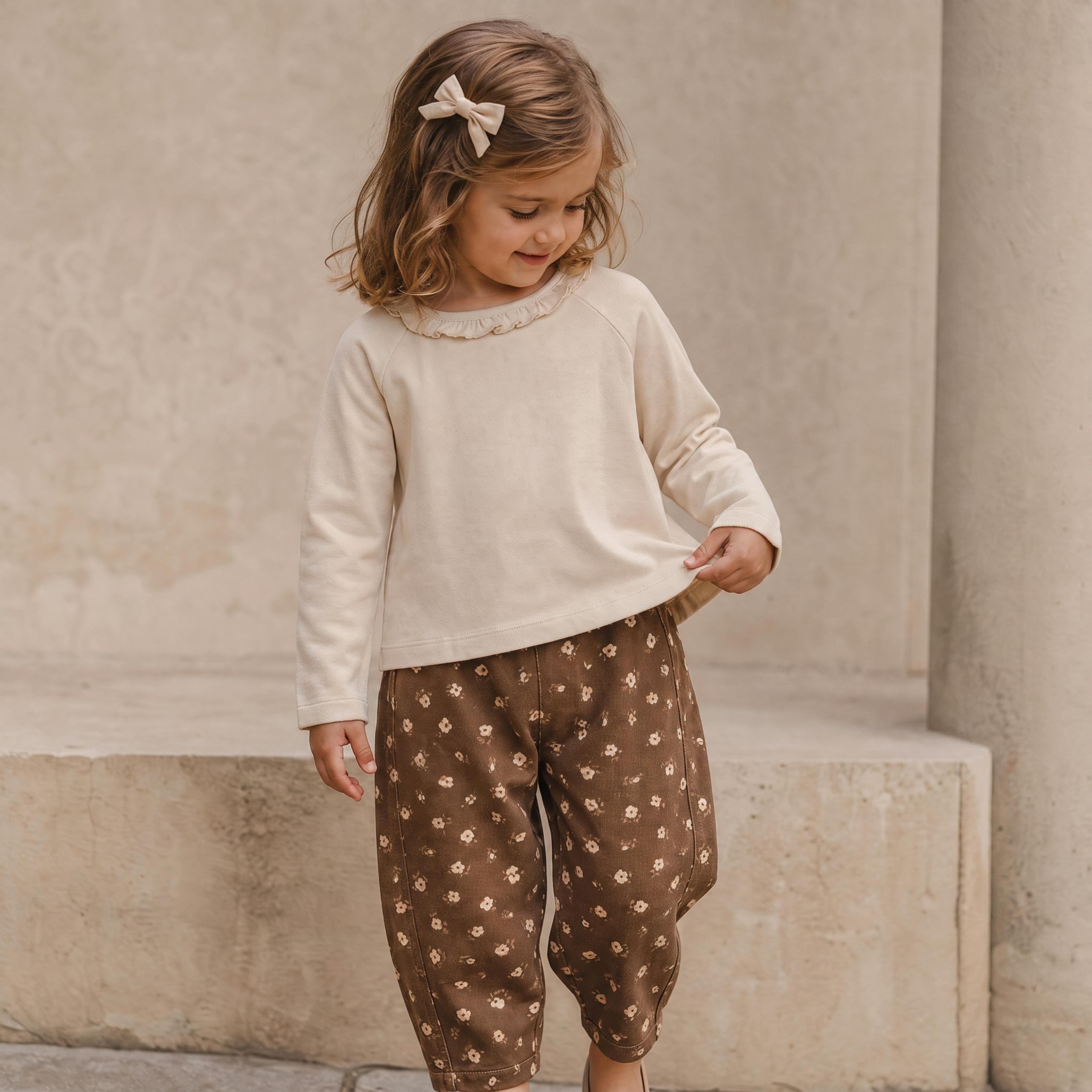 Organic Twill Barrel Pants - Primrose