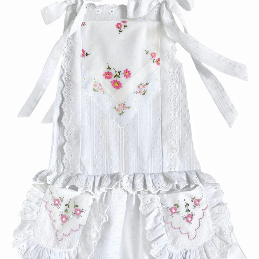 4T Drop-Waist Handkerchief Dress - Pink Daisies