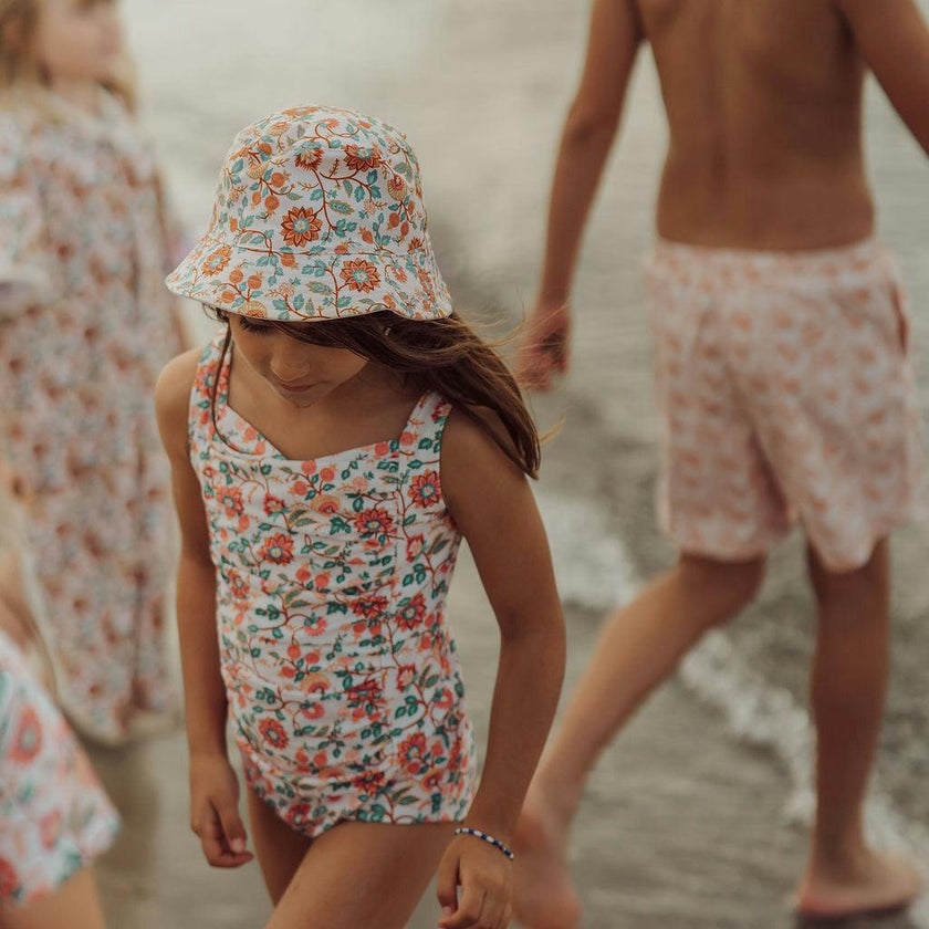 Vintage Girls 1 Piece Swimsuit | UPF + Recycled - In Bloom