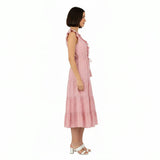 Giselle Womens Maxi Dress Blush Pink Eyelet, Blush Pink Eyelet