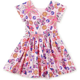 Button Back Skirted Dress, Pink