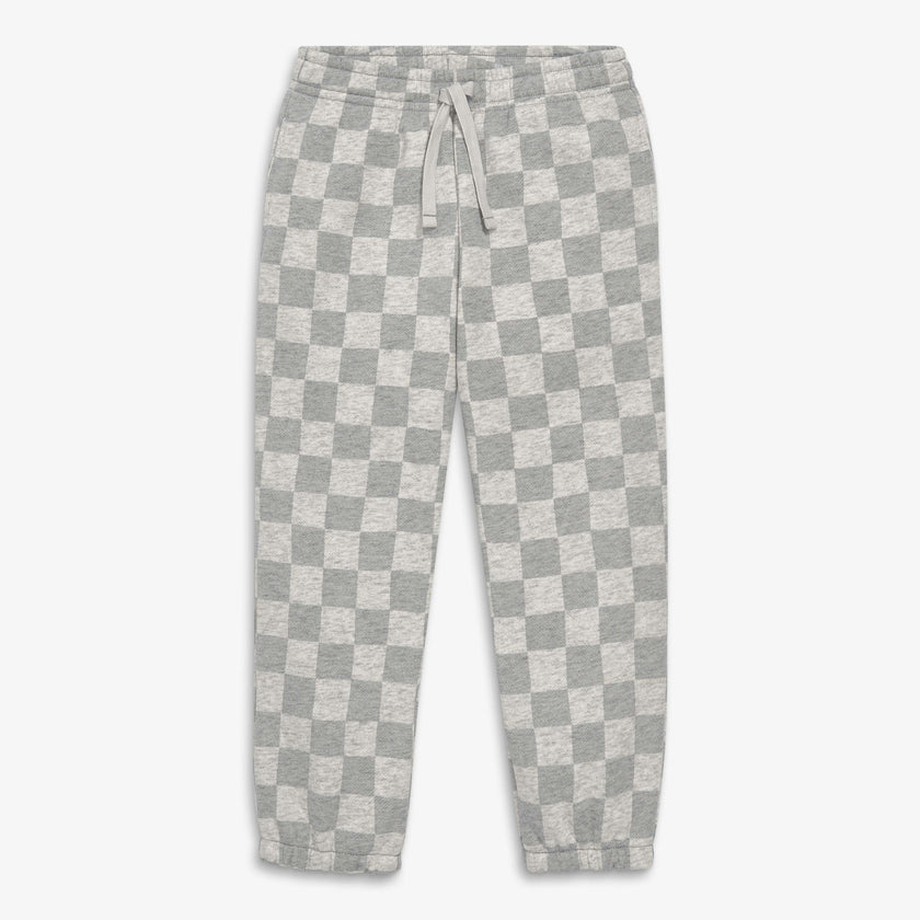 Kids cozy fleece sweatpant in checkerboard