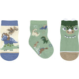Tiny Dinos 3-Pack Baby Socks in Olive