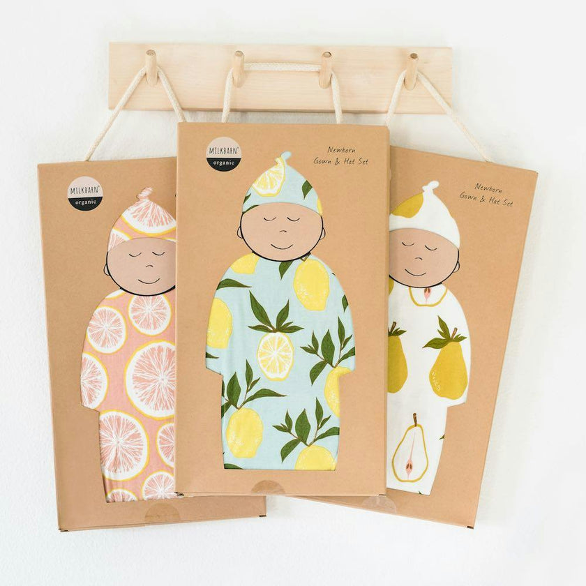 Camping Bamboo Newborn Gown & Hat Set