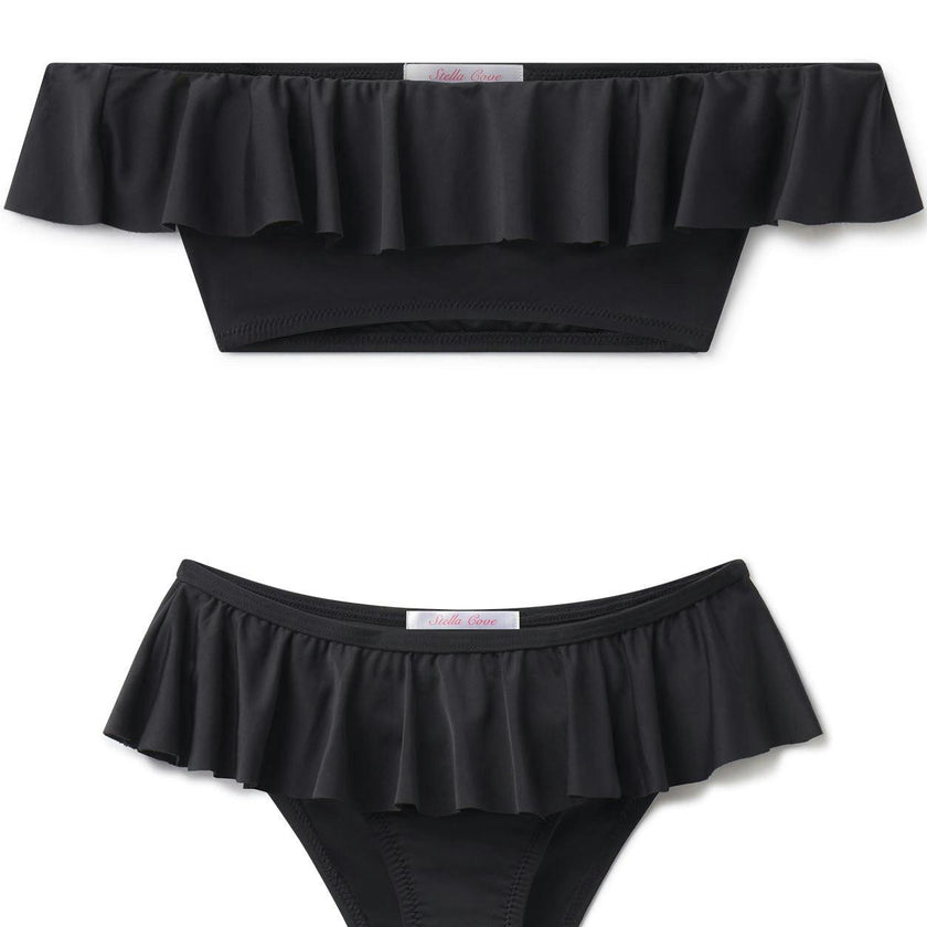 Wide Neck Ruffle Bikini