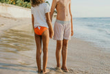 Isabella swim pants in mandarinred and scales print