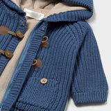 Navy Knitted Hooded Jacket
