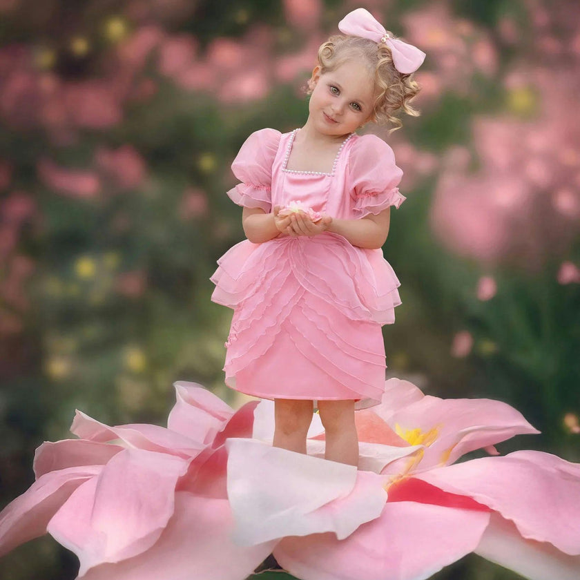 Blush Petal Princess Ruffle Dress