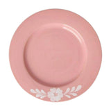 Ceramic Dinner Plate with Hand-painted White Flower Vine