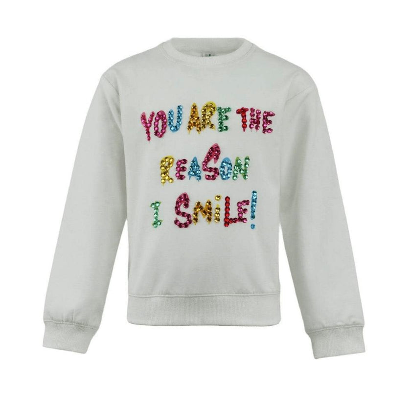 Women’s White You are The Reason I Smile Sweatshirt