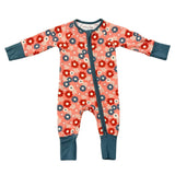 Baby Girl Long Sleeve Zip Romper in American Cowgirl