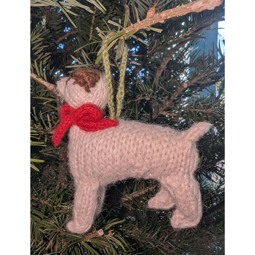 Jack Russell Terrier Dog Hand Knit Christmas Ornament Arcadia Home