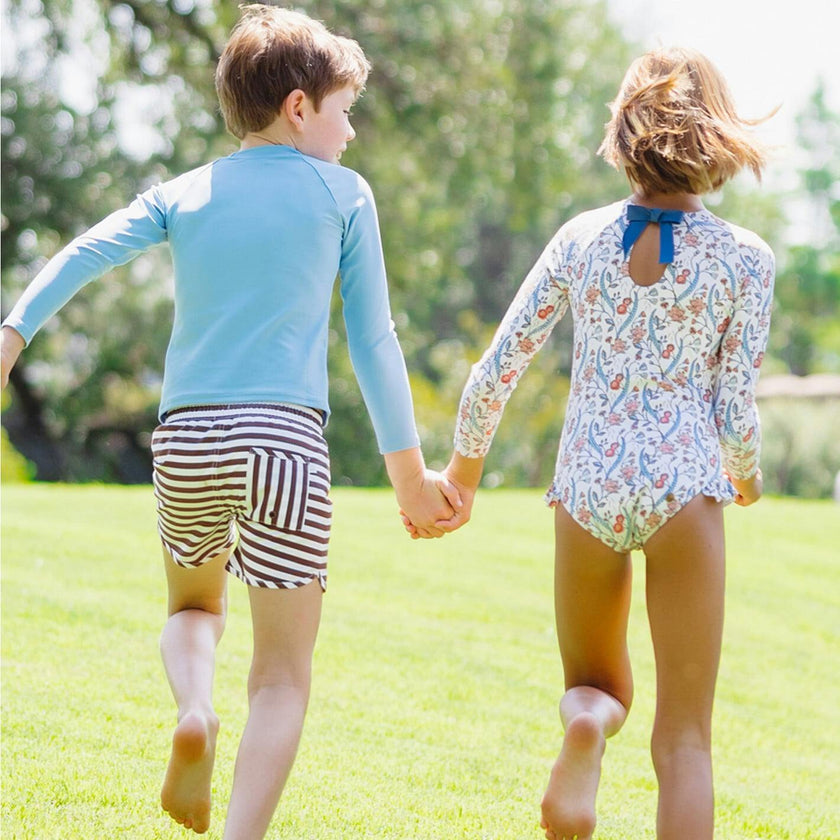 boys cocoa stripe boardie