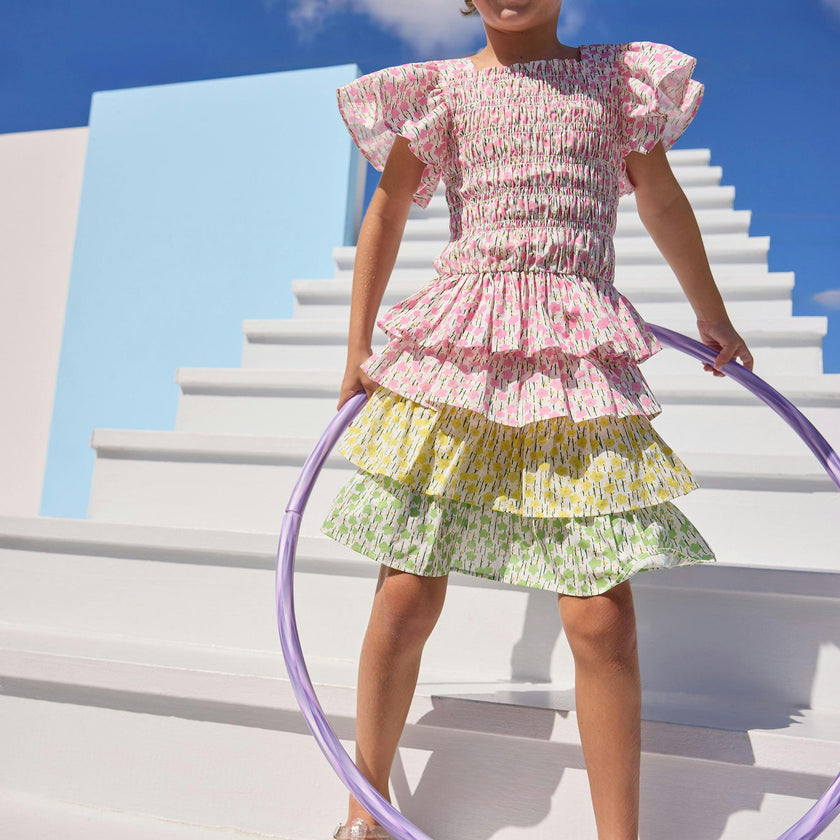 Multi Tiered Skort - Darien Daisies
