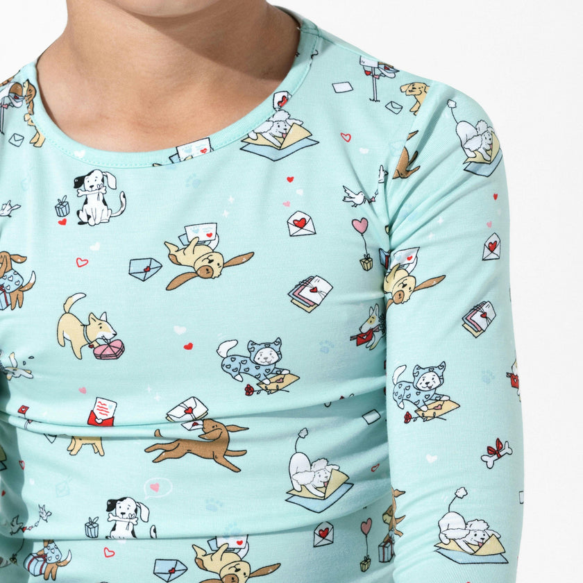 Valentines Pups Bamboo Kids Pajamas