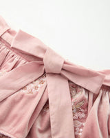 Destiny Velvet Frill Mini Skirt