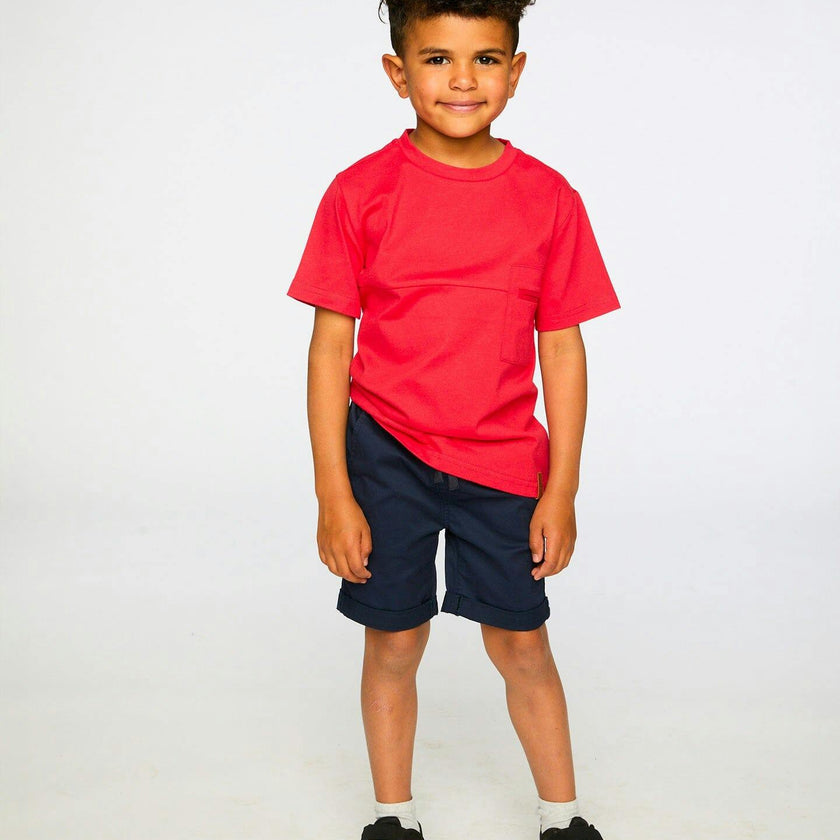 Organic Cotton Colorblock Jersey T-Shirt With Chest Pocket