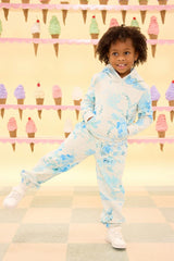 Mini Kian Jogger Sweatpants in Blue Aquarelle Fleur