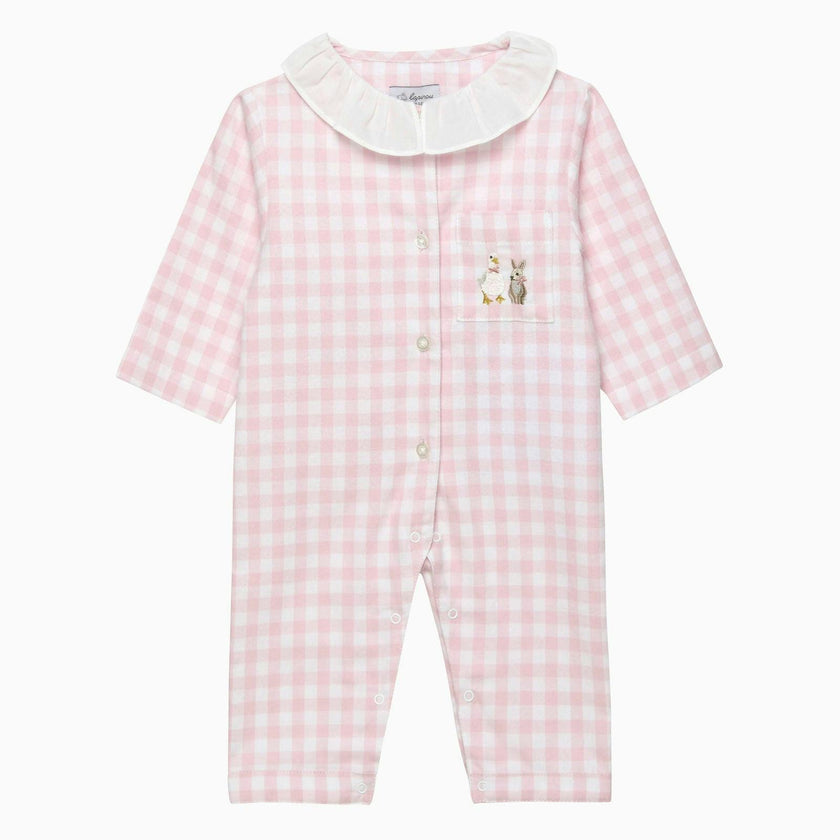 Baby Freya Onesie in Pink Gingham