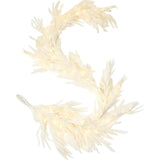 All Aglow - Pre-Lit White Norfolk Pine Christmas Mantel Garland Winter Table Runner