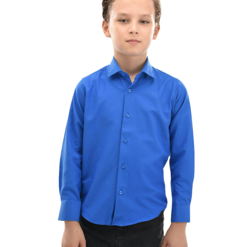 Blue Solid Dress Shirt