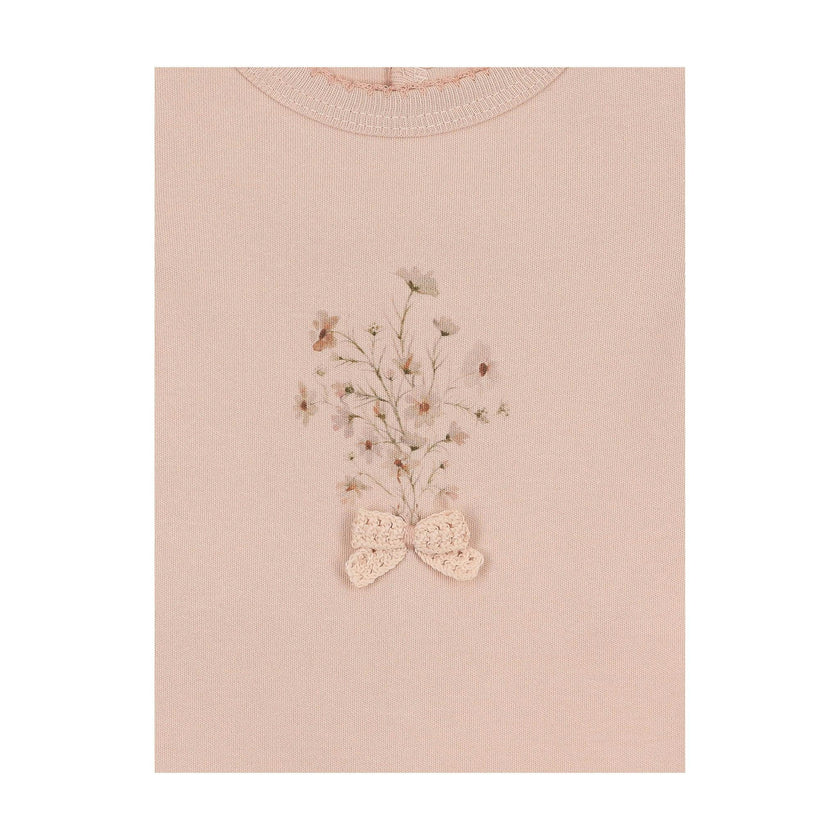 Nature's Florals Footie & Hat Set Ivory & Rose