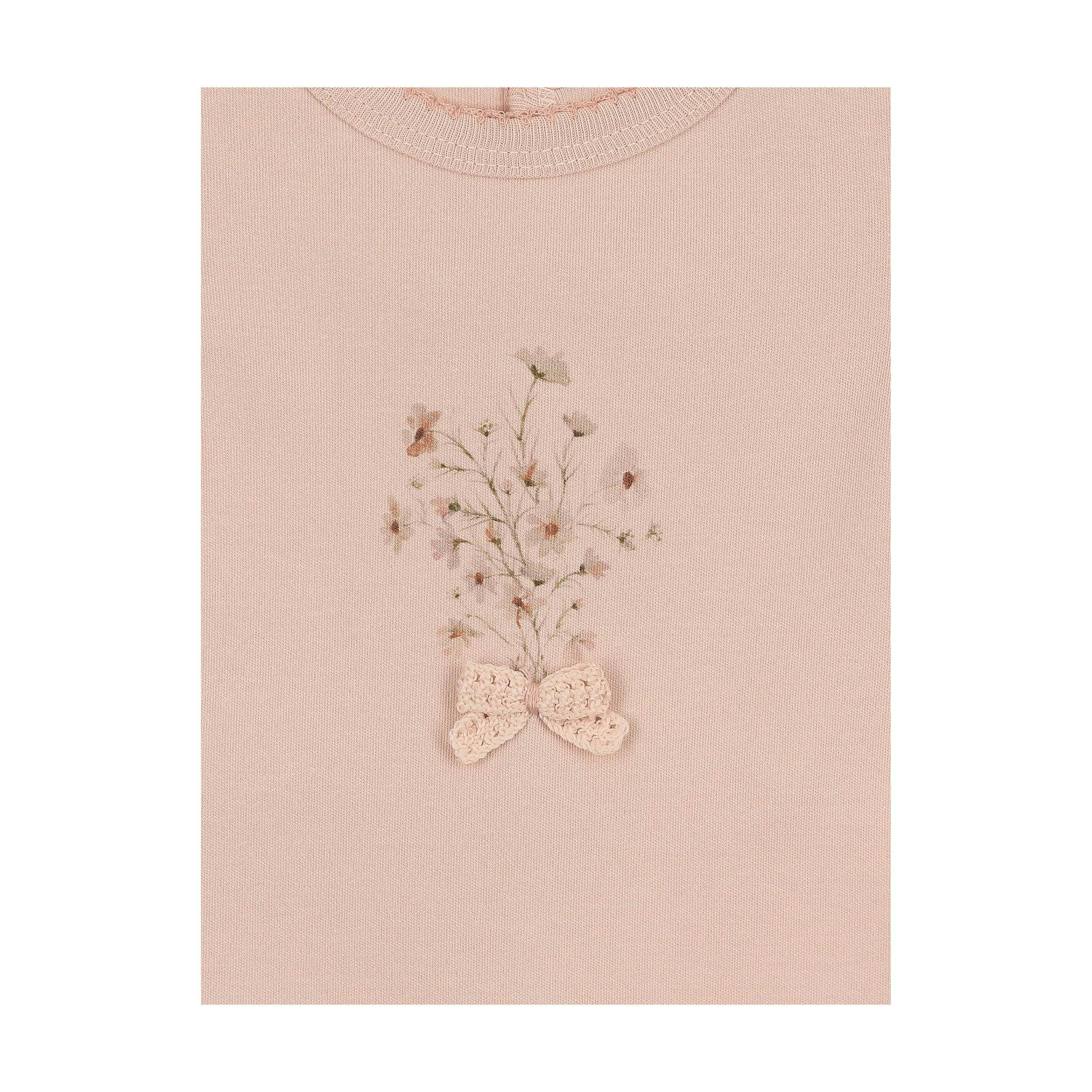 Nature's Florals Footie & Hat Set Ivory & Rose