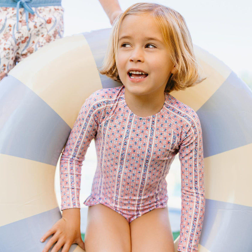 girls rosa vine rashguard one piece
